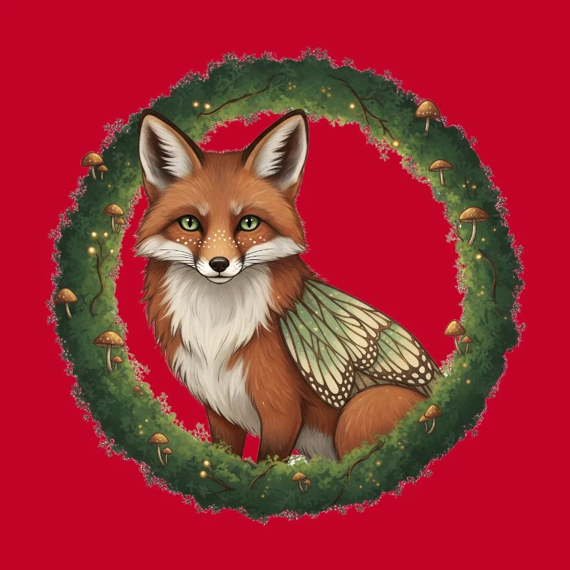 Fuchs Wald Kranz Illustration
