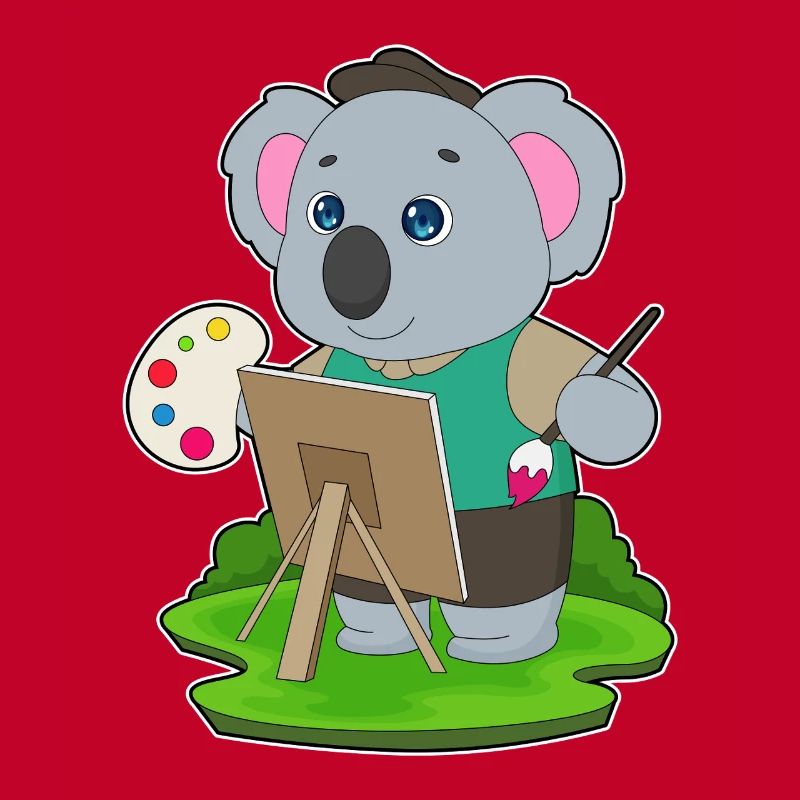 Koala Painter Brush Painting