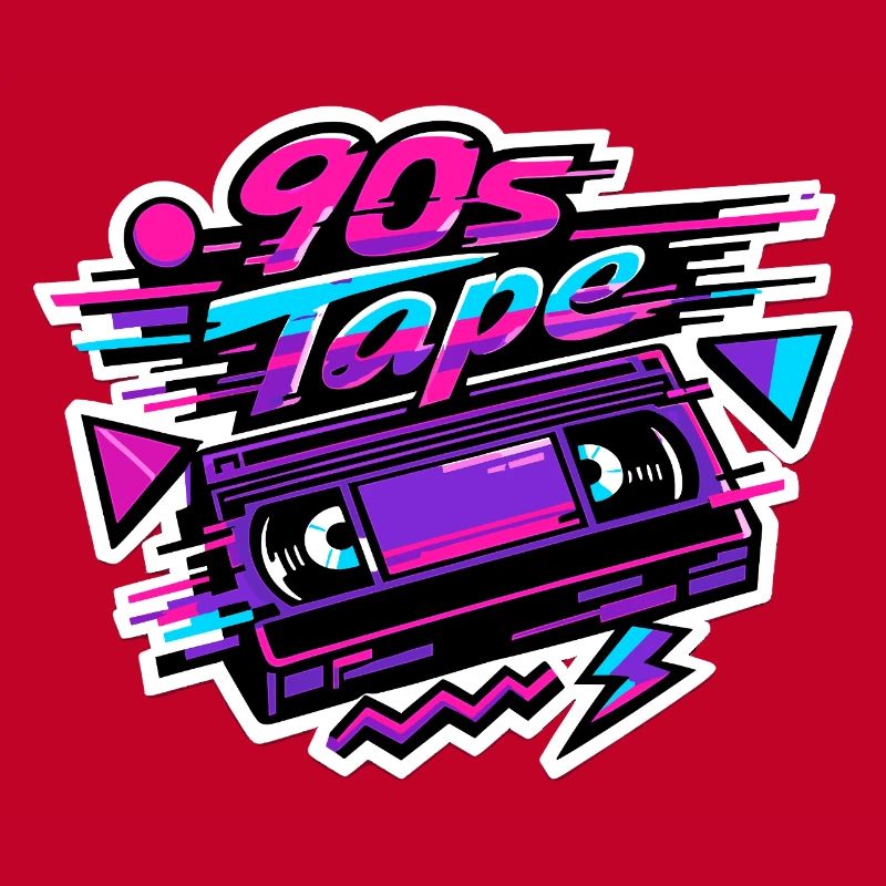 90s Tape Neon Retro Cassette
