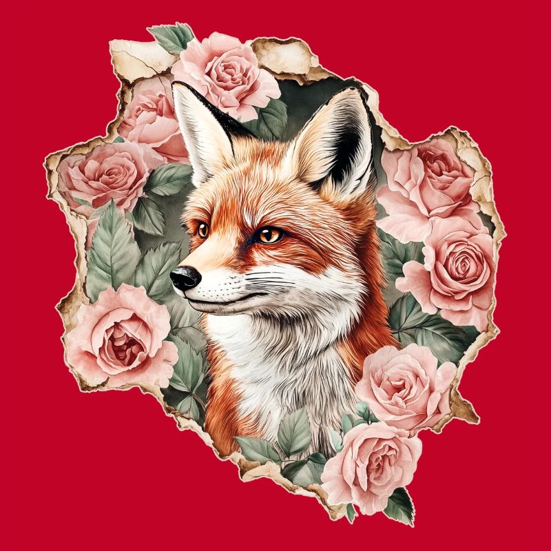 Fuchs mit Rosen