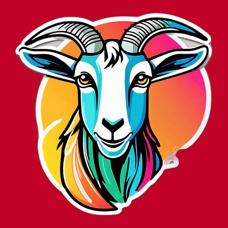 Chèvre arc en ciel colorée