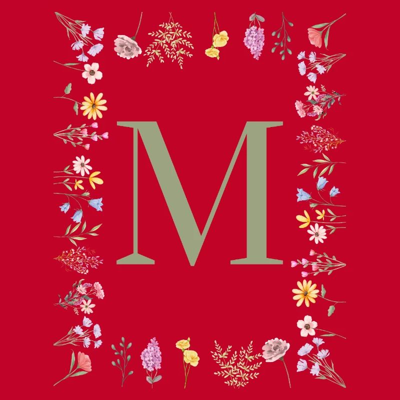Monogramme floral initial M