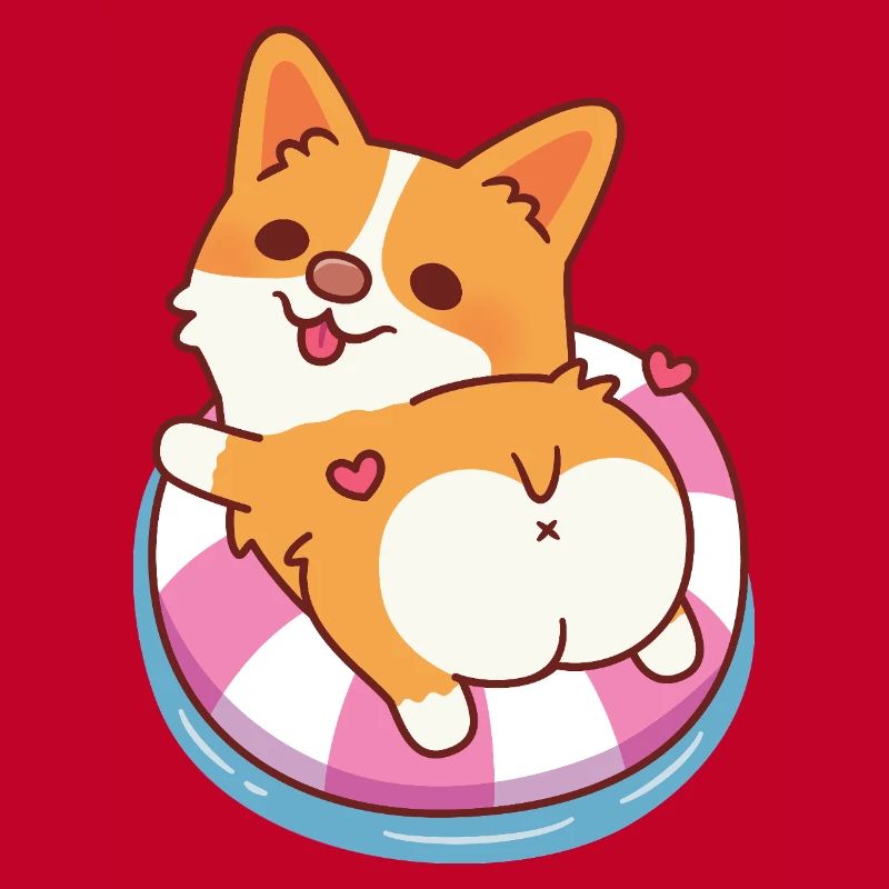 Cute Corgi Chilling On Pool Float Summer
