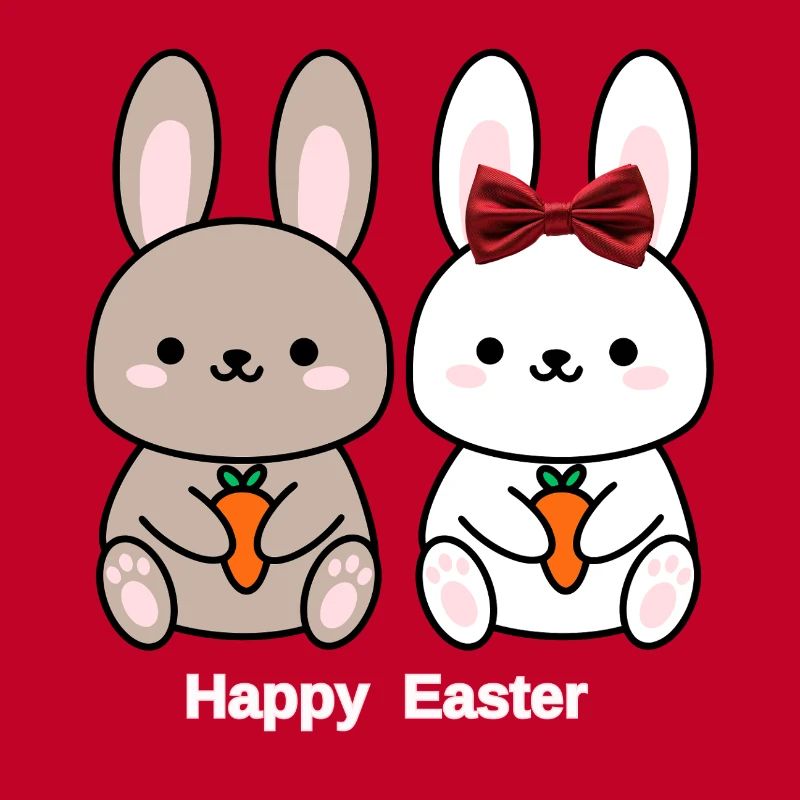 Joyeuse Pâques Chemise de Couple de lapins mignons