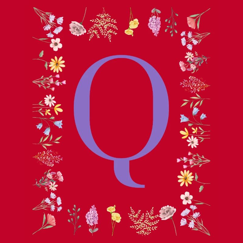 Monogramme « Q », initiales florales