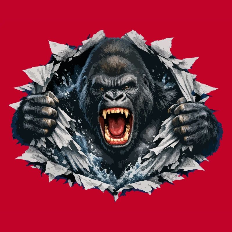 Gorilla Breaks Through: Roaring Power