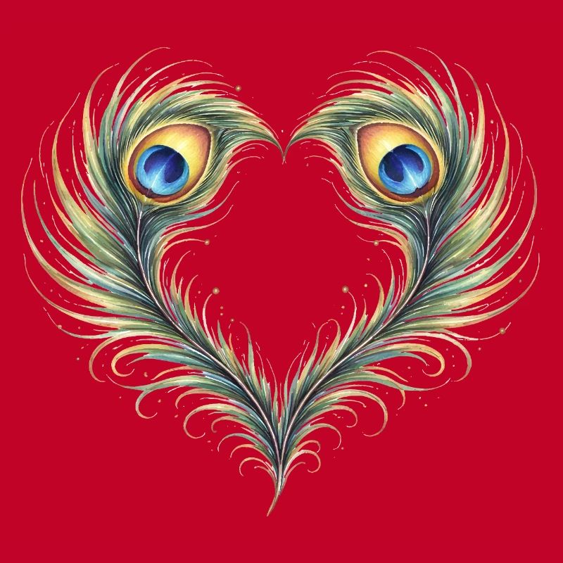 Pfauenfeder Herz Ornament Boho Geschenk