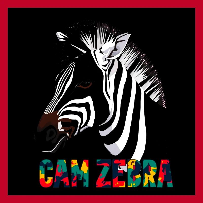 Zebra Silhouette with Colorful Text CANZEBRA
