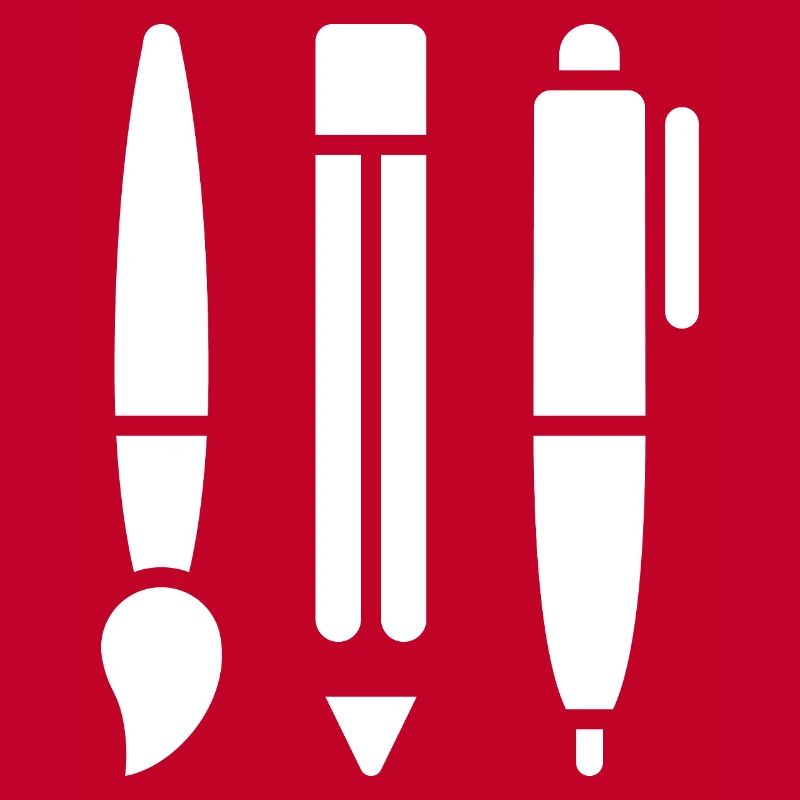 Pinsel, Bleistift und Stift - Kunst Symbol