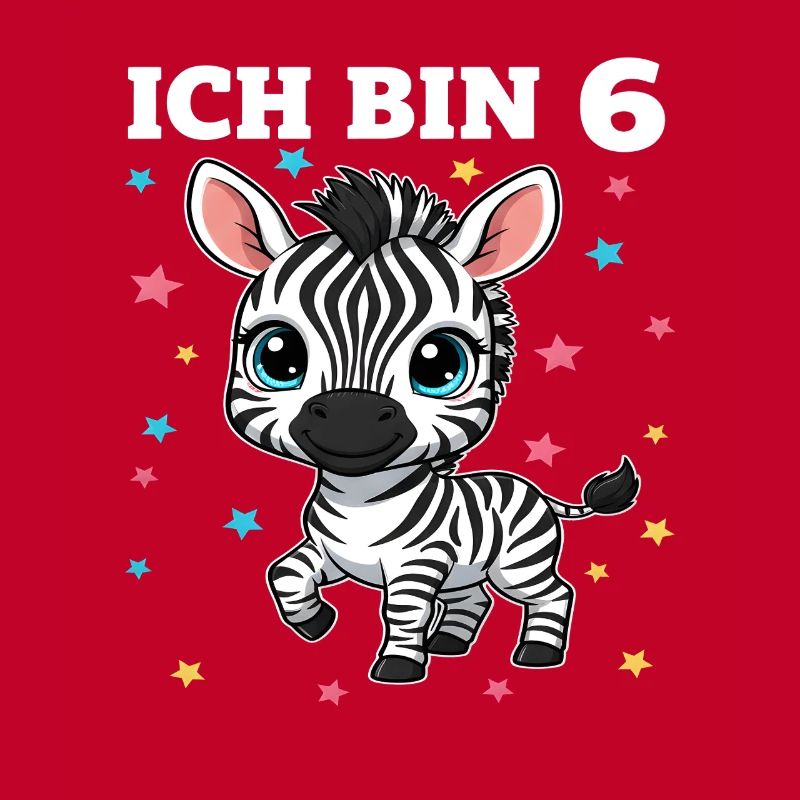Ich bin 6 - Süßes Zebra zum 6. Geburtstag