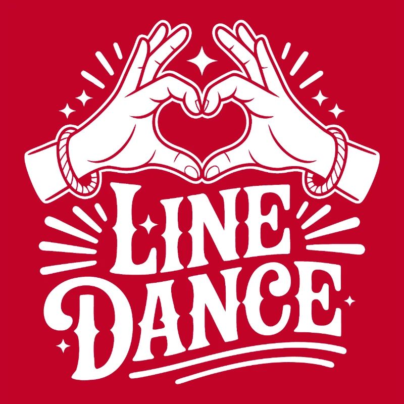 Line Dance Heart Hand Illustration