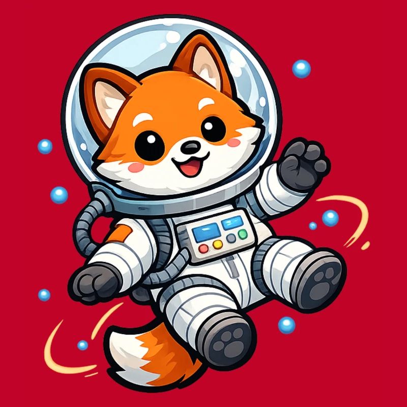 Le Renard de l’Espace en combinaison spatiale