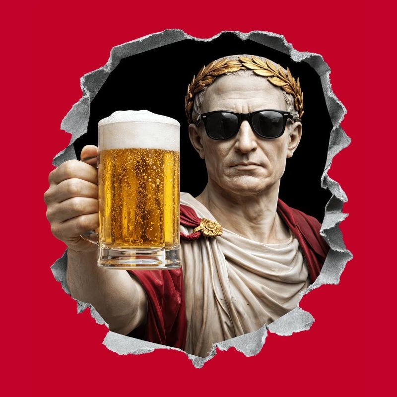  Caesar mit Bier und Sonnenbrille
