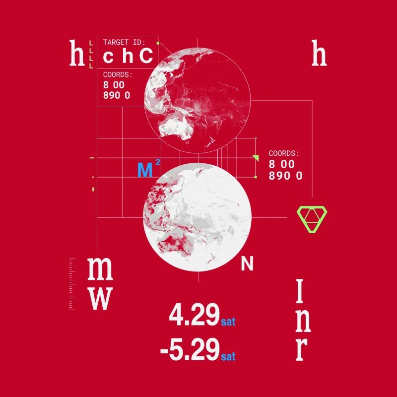 Futuristic HUD World Map Coordinates