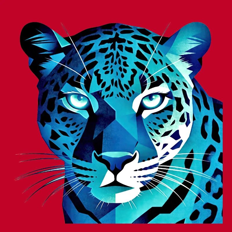 Fluorescent Geometric Blue Leopard