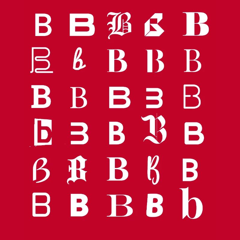 Typography Alphabet Letter B Glyph Mosaic
