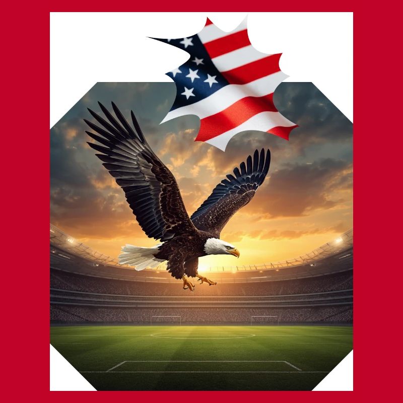 Patriotic eagle in stadium