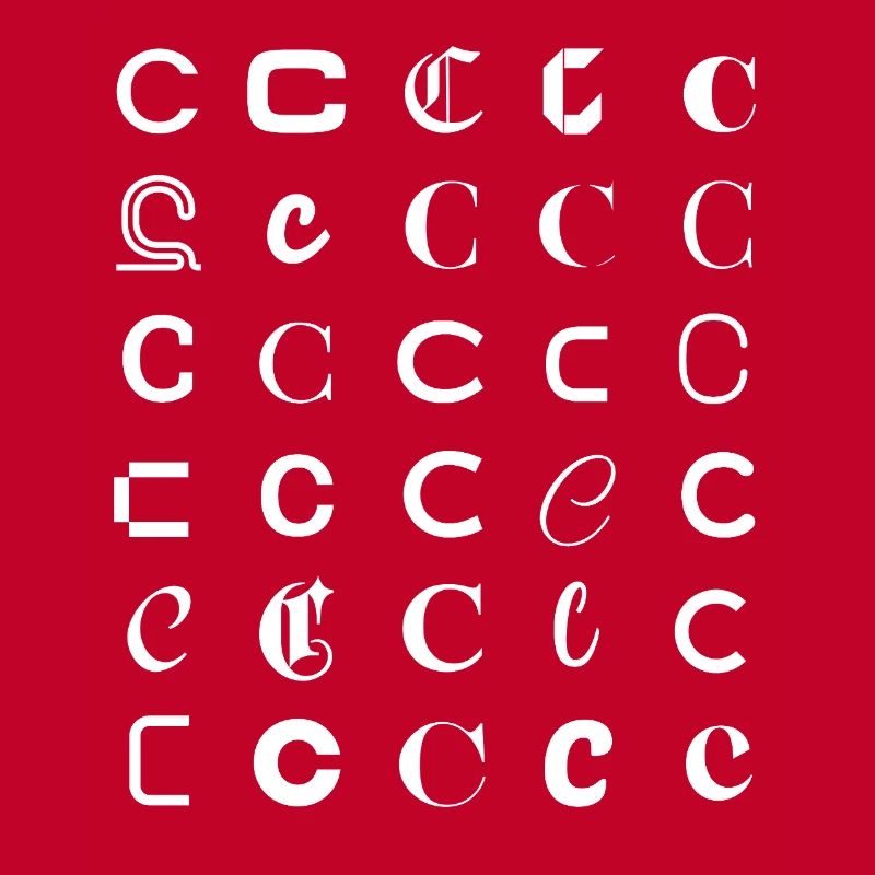 Typography C Glyphs Monogram Set
