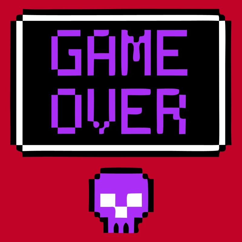 Game Over Skull Pixel Art