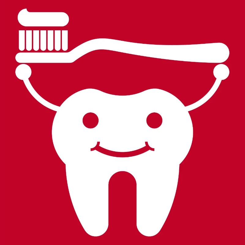 Dent avec brosse à dents et dentifrice