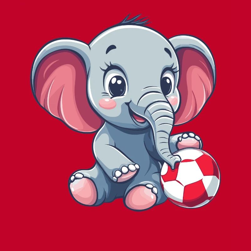 Éléphant mignon avec une balle
