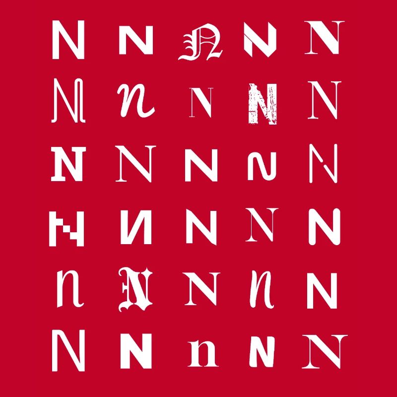 N Glyph Mosaic: Varied Typefaces
