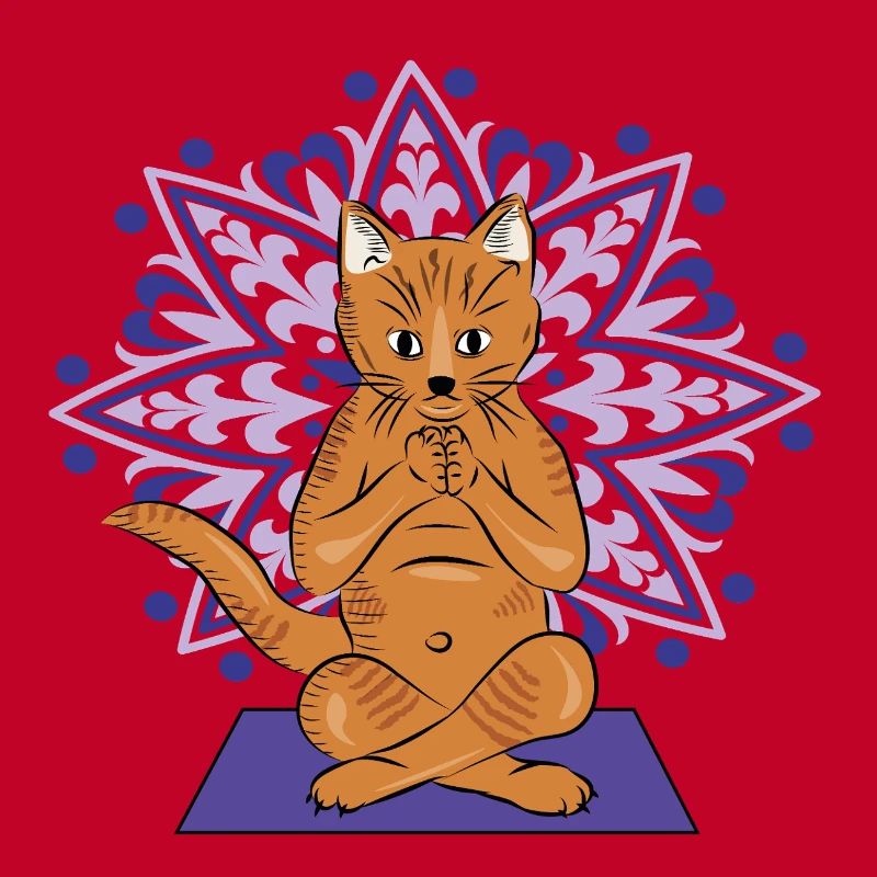 Mandala méditatif du chat