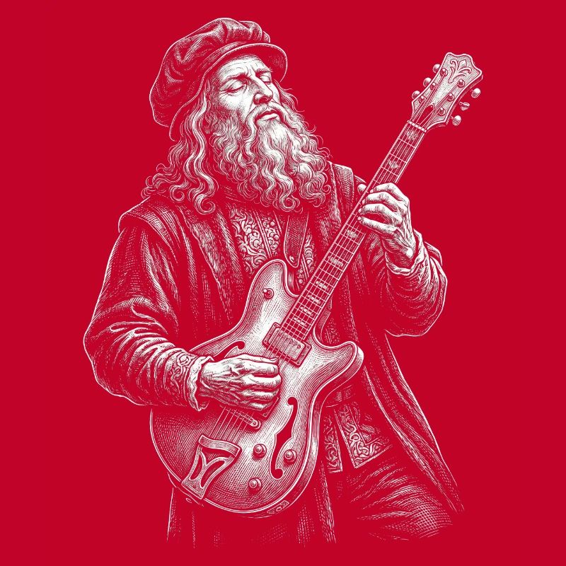 Leonardo Da Vinci joue de la guitare