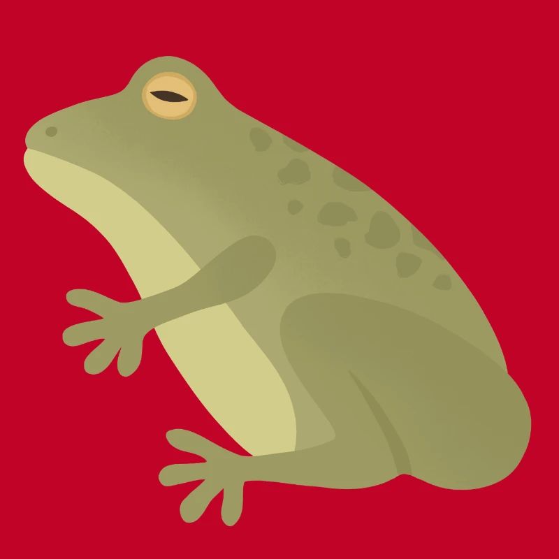 Silhouette de grenouille émeraude sur tons terreux
