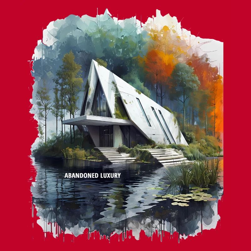 ABANDONED LUXURY - Modern A-Frame Ruins Sketch