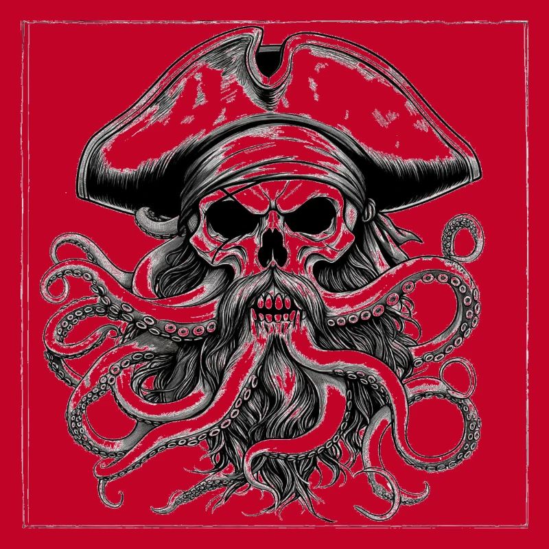 Pirate skull and octopus