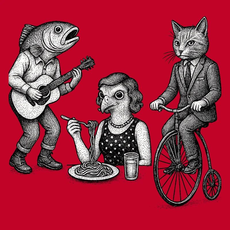 Verspieltes Tiertrio-Parade