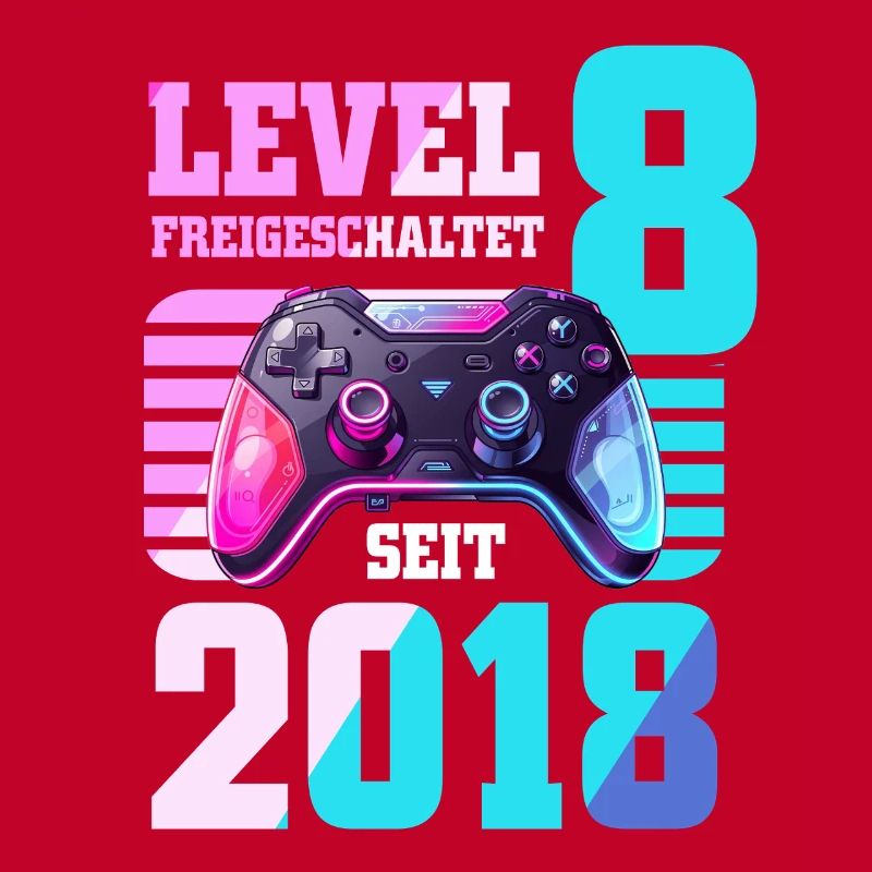 8. Geburtstag Junge Mädchen 2018 Gaming Level 8