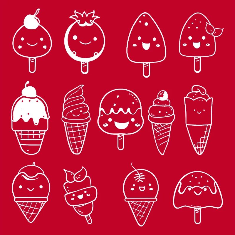 Eiscreme Sorten Comic Look