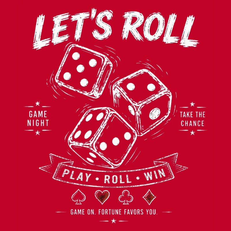 Let's Roll Retro Dice Design
