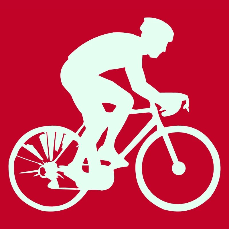 Cyclist Silhouette Mint