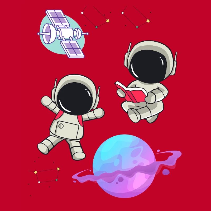 Bunte Astronauten im Orbit