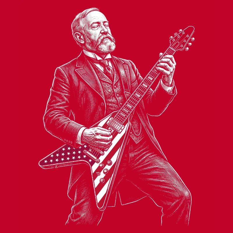 Benjamin Harrison Gitarrenheld mit Flagge