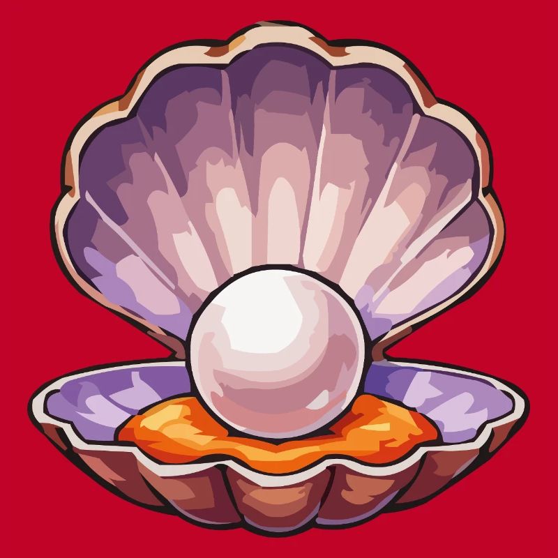 Perle irisée dans la coquille