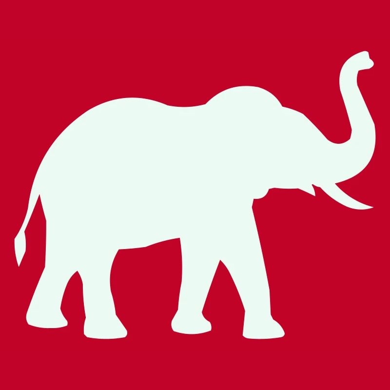 Elephant Silhouette Mint Pastel