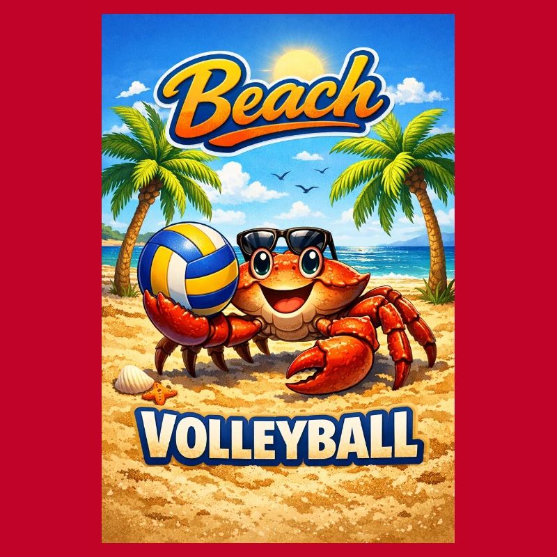 Beach Crab Volleyball Summer Design
