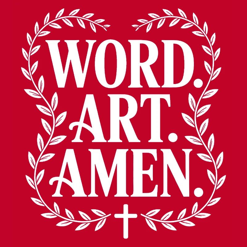 Art de mots Amen Croix Laurel