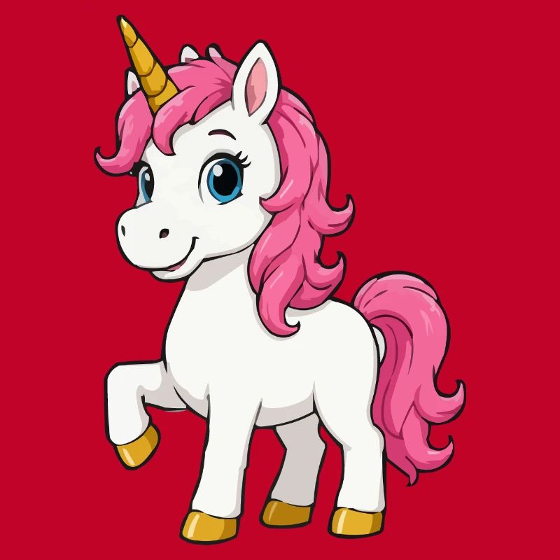 Licorne rose à crinière rose
