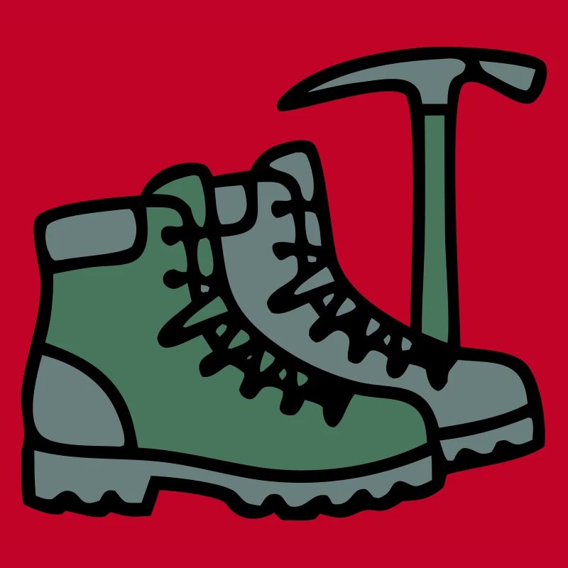 Wanderschuhe Eispickel Bergsteiger Alpen Wanderer