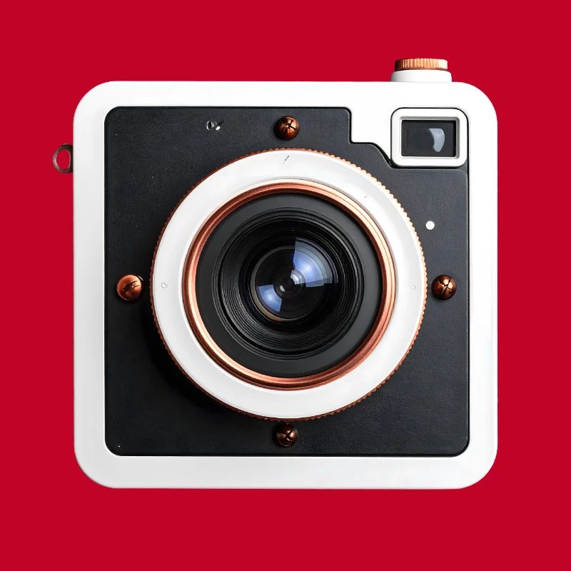 Retro Square Camera Copper Accents