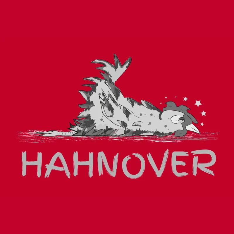 Hahnover - zerrupfter Hahn, grau