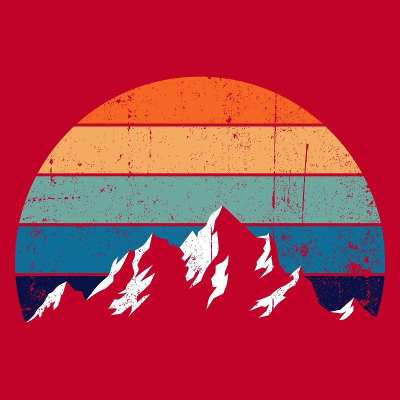 Retro Mountain Sunset Gradient