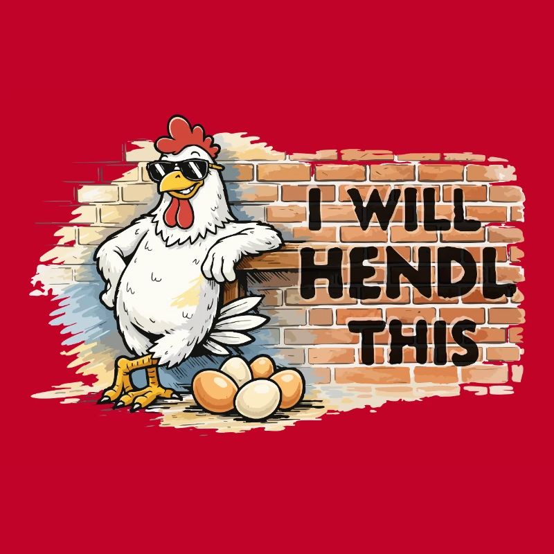 Graffiti-Huhn mit Spruch I WILL HENDL THIS
