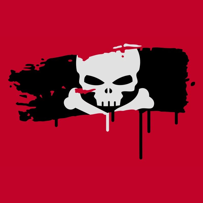 drapeau de pirate peint avec un coup de pinceau