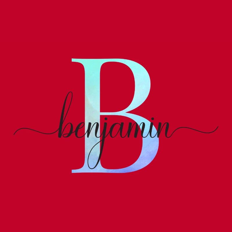 B| Monogram | Name | Benjamin | Watercolor